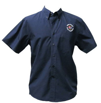 short sleeve navy blue shirt